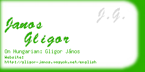 janos gligor business card